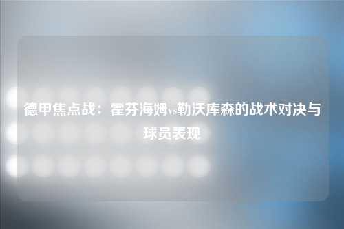 德甲焦点战：霍芬海姆vs勒沃库森的战术对决与球员表现